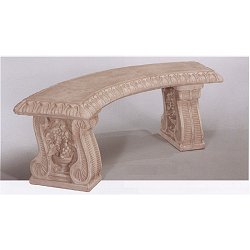 Henri Statuary - Grapeleaf Curved Bench