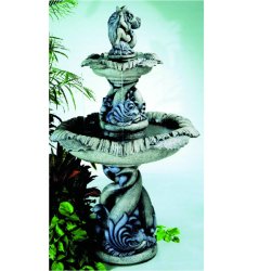 Henri Statue Fountain - Gothic Dolphin Tier Fountain