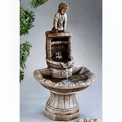 Henri Statue Fountain - Boy at Waterfall Fountain