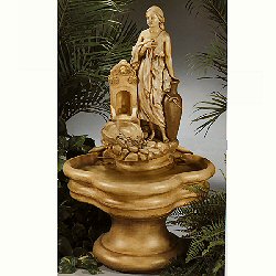 Henri Statue Fountain - Classic lady at well fountain