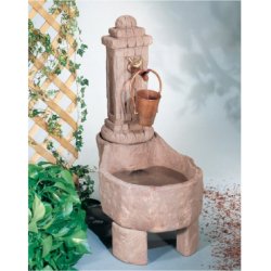 Henri Self Contained Wall Fountains - Stone Tipping Bucket Fountain