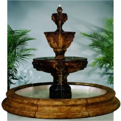 Henri Self Contained Pool Fountains - Three Tier Leonesco in Toscana Pool Fountain