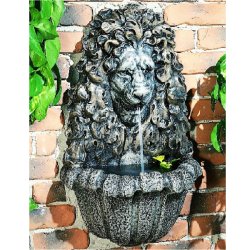 Henri Self Contained Wall Fountains - Small Lion Wall Fountain