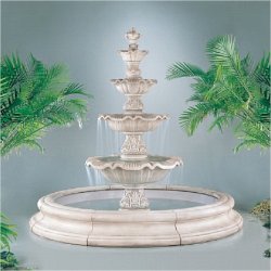 Henri Self Contained Pool Fountains - Four Tier Renaissance Fountain in Toscana Pool