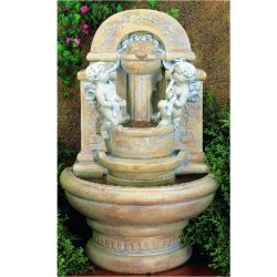 Henri Self Contained Wall Fountains - Cherubs Arch Flatwall Fountain