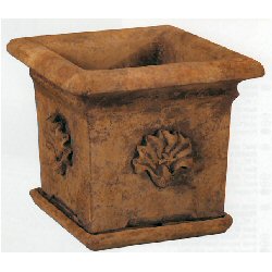 Henri Planters - Medium Square Planter Classico and Saucers