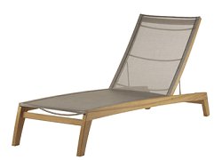 Barlow Tyrie Horizon - Teak Lounger with Fabric Bed and Back