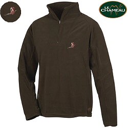 Le Chameau Clothing - Berry zipped neck microfleece with pheasant logo