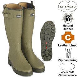 Le Chameau - Chasseur leather lined boots mens (46cm Calf)