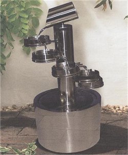 Mains Outdoor Water Features - Stainless Steel Cascade