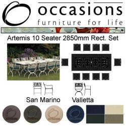 Occasions Cast Aluminium - Artemis 10 Seater 2850mm Rectangular Dining Set