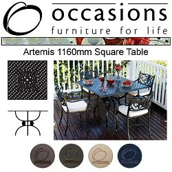 Occasions Cast Aluminium - Artemis 1160mm Square Table