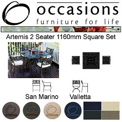 Occasions Cast Aluminium - Artemis 2 Seater 1160mm Square Set