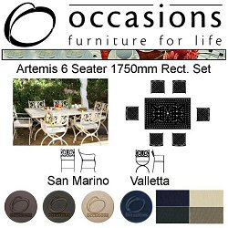 Occasions Cast Aluminium - Artemis 6 Seater 1750mm Rectangular Dining Set
