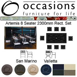Occasions Cast Aluminium - Artemis 8 Seater 2300mm Rectangular Dining Set