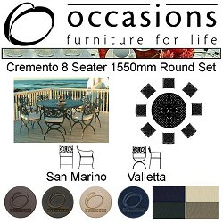 Occasions Cast Aluminium - Cremento 8 Seater 1550mm Dining Set