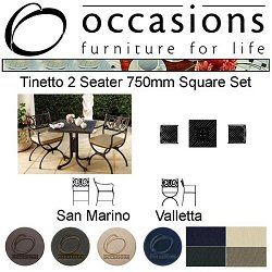 Occasions Cast Aluminium - Tinetto 2 Seater 750mm Square Dining Set