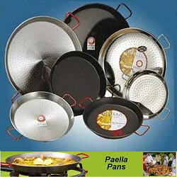 Paella Pans - Polished Steel and Enamelled Steel Paella Pans