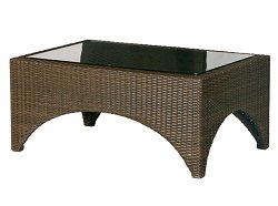 Barlow Tyrie - Savannah Rectangular Coffee Table 95cm - Java with Glass Top