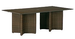 Barlow Tyrie - Savannah Rectangular Table 200cm - Java with Woven & Glass Top