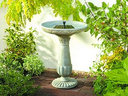 Solar Birdbath Fountains - Portsmouth weathered Stone Resign