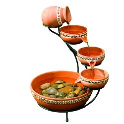 Solar Water Features - Mosiac terracotta