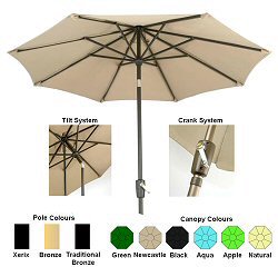 Parasols - 2.5 to 3m Round and Rectangular Solar Parasols
