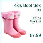 Outdoor Accessories - Kids Boot Sox - Pink - Size 1-3