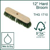 Brushes & Brooms - 12inch Hard Broom Head - FSC Pure Material