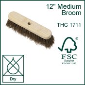 Brushes & Brooms - 12inch Medium Broom Head - FSC Pure Material