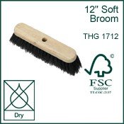 Brushes & Brooms - 12inch Soft Broom Head - FSC Pure Material