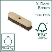 Brushes & Brooms - 9inch Deck Scrub Broom Head - FSC Pure Material