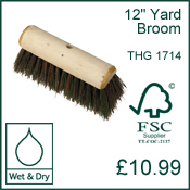 Brushes & Brooms - 12inch Yard Broom Head - FSC Pure Material