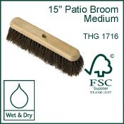 Brushes & Brooms - 15inch Patio Broom Head Medium - FSC Pure Material