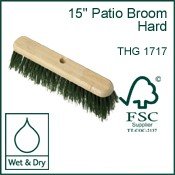 Brushes & Brooms - 15inch Patio Broom Head Medium - FSC Pure Material