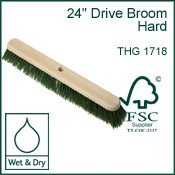 Brushes & Brooms - 24inch Drive Broom Head Hard - FSC Pure Material