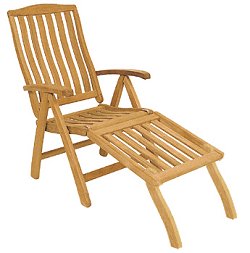 Teak Range - Southsea Recliner Chair (Shown with optional footrest)
