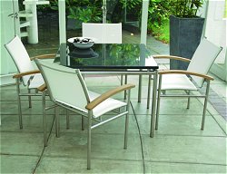 Contemporary Sets - Avant Noir Four Seater Granite Set with Armchairs