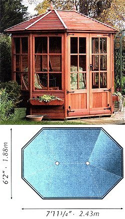Alton Oxford Cedar Summerhouse 6 x 8 - Red Cedar on robust frame