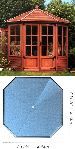 Alton Cambridge Cedar Summerhouse 8 x 8 - Red Cedar on robust frame