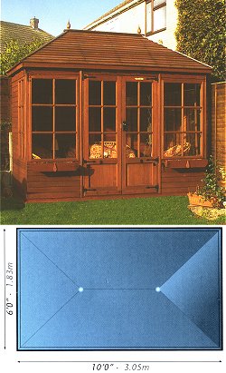 Alton Salisbury Cedar Summerhouse 6 x 10 - Red Cedar on robust frame