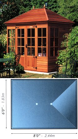Alton Stratford Cedar Summerhouse 6 x 8 - Red Cedar on robust frame