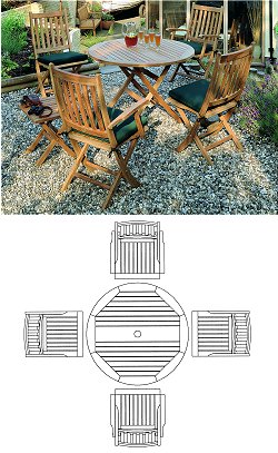 Barlow Tyrie Furniture Sets - Ascot 110cm Table Set