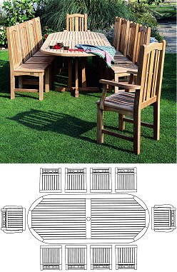 Barlow Tyrie Furniture Sets - Stirling 270cm Dining Table Set