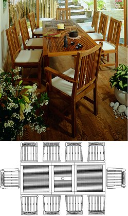 Barlow Tyrie Furniture Sets - Mission Interior 240cm Dining Table Set