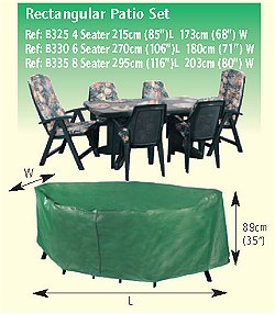 Bosmere Garden Furniture Covers Protector Range - Rectangular Patio Set Covers