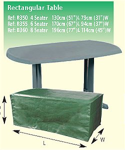 Bosmere Garden Furniture Covers Protector Range - Rectangular Table Covers