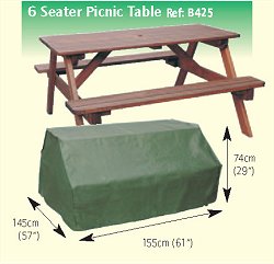 Bosmere Garden Furniture Covers Protector Range - 6 Seater Picnic Table
