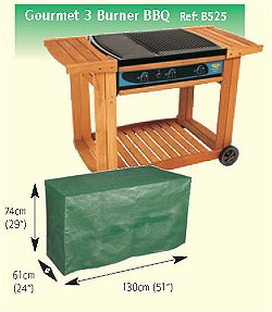 Bosmere BBQ and Heater Protector Range - Gourmet 3 Burner BBQ Protector