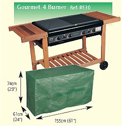 Bosmere BBQ and Heater Protector Range - Gourmet 4 Burner BBQ Protector